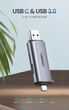 Кардрідер USB 3.0 Ugreen CM185 Type-C OTG / SD / TF / MicroSD Grey (50706) - зображення 2