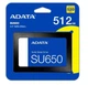 Твердотельный накопитель SSD 512Gb, ADATA Ultimate SU650, SATA3, 2.5" (ASU650SS-512GT-R) - изображение 2