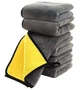 Автополотенце ColorWay, Grey/Yellow, двухслойная микрофибра, 50x60 см, плотность 800 г/м² (CW-5608) - изображение 1