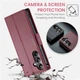 Чехол-книжка CaseMe из нубука для Samsung A05s Бордовый - изображение 7
