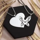 Парні кулони для закоханих з нержавіючої сталі "Butterfly Heart" - зображення 2