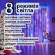 Світлодіодна гірлянда штора 3х3 м USB з крючками різнобарвна батарейка для пульта керування у комплекті - зображення 2