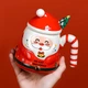 Чашка "Merry Christmass" Санта JJX001 Red кухоль у формі Санти з ложкою в подарунковій упаковці - зображення 1