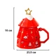 Новогодняя чашка "Merry Christmass" Елка Red кружка в форме елки с ложечкой подарочный набор - изображение 4
