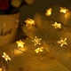 Гирлянда роса со звездочками на батарейках и USB, 2 м, 20 LED, Теплый белый - изображение 4