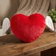 М'яка плюшева подушка декоративна Серце янгола WP Merchandise FWPANGELHEART25RD діаметром 30 см подушка в формі серця для спальні та дитячої Червоний з білим - зображення 2
