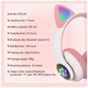 Детские беспроводные наушники с кошачьими ушками Cat ear M23 Bluetooth наушники с RGB подсветкой Pink Розовые - изображение 4
