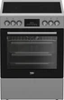 Плита Beko FBE67310GX электрическая стеклокерамическая, 66л, 60x60см, дисплей, конвекция, нерж - изображение 1