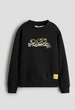 Свитшот утепленный черный со смайликами для мальчиков h&m 10-12 лет 146-152 см - изображение 1