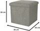 Puf składany KIK ze schowkiem 38×38×38 cm Szary (5903039739550) - obraz 3