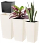 Donice na kwiaty z wkładem Kadax Tuluza K8064 25 cm + 30 cm + 35 cm Kremowe - obraz 1