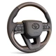 Руль для Toyota Land Cruiser 100, Prado 120. Коричневое дерево. Черный логотип. В стиле LC300. В сборе. - изображение 2