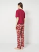 Пижама (футболка + штаны) женская хлопковая Trendyol THMSS24PT00230 S Bordeaux (8684737333215) - изображение 2