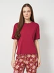 Пижама (футболка + штаны) женская хлопковая Trendyol THMSS24PT00230 S Bordeaux (8684737333215) - изображение 3