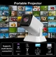Смарт проєктор з акумулятором батарея Salange Q7 Wi-Fi Bluetooth 200 ANSI HD 720P підтримка 4K портативний міні LED потужний відеопроєктор домашній кінотеатр для дому офісу фільмів презентацій телефона смартфона USB HDMI 180° поворот - зображення 8