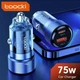 Автомобільний зарядний пристрій Toocki 75W PD/QC (Type-C+USB) - зображення 4