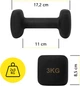 Гантели виниловые Cornix Square 2 x 3 кг XR-0408 Black - изображение 6