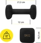 Гантели виниловые Cornix Square 2 x 5 кг XR-0410 Black - изображение 5