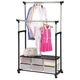 Стойка-вешалка для одежды Double Pole Clothes Horse 135х60х42 см телескопическая двойная, металлическая - изображение 3