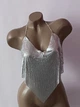 Блискучий кроп-топ кольчуга Honey Fashion Accessories S/M/L сріблястий (10-137) - зображення 2