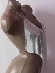 Блискучий кроп-топ кольчуга Honey Fashion Accessories S/M/L сріблястий (10-137) - зображення 4