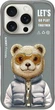 Etui plecki Nimmy Cool&Cute 2.0 Bear do Apple iPhone 16 Pro Grey (6971080319495) - obraz 1