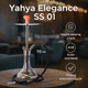 Кальян Yahya Elegance SS 01 Black 70см черный, высокий, нержавеющая сталь на клик-системе с диффузором полный комплект - изображение 8