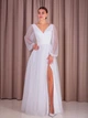 Белое длинное вечернее платье Lolita 4XL молочный 43449534 - изображение 5