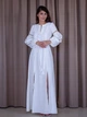 Кружевное вечернее длинное платье с вышивкой FashionYouWant L белый 43372523 - изображение 6
