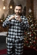 Піжама чоловіча в клітинку фланель штани і сорочка XXL чорний - изображение 9