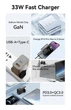 Зарядное устройство ESSAGER GAN 33W USB-C+USB-A Black - изображение 7