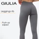 Легінси жіночі спортивні в рубчик з моделювальним швом Giulia LEGGINGS RIB L/XL Grey-poppy seed, Спортивні жіночі з пуш апом - зображення 1