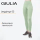Безшовні легінси жіночі з мікрофібри Giulia LEGGINGS 02 L/XL Green-kohlrabi, спортивні жіночі лосини - зображення 1