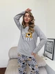Піжама жіноча M тепла Леопардик (кофта + штани) Сіра Baby Leo COSY - зображення 2