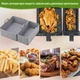 Прямокутні силіконові форми для подвійного аерогриля TEFAL Dual Easy Fry & Glill / XXL / Moulinex Dual Easy Fry багаторазові форми для випікання / м'яса / риби / овочів, 5.2 л + 3.1 л, 20.5х17 см і 20.5х10 см, 2 шт, сірі(122708534) - зображення 5