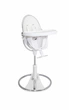 Стільчик для годування Bloom Fresco Silver вкладиш еко-шкіра Coconut white, E10535-S\E10516-CWL - зображення 1