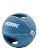Медбол York Fitness 8 кг синій з ручками для фітнесу кросфіту зносостійкий - изображение 2