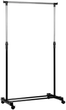 Wieszak stojący na ubrania Vilde 568069 Metalowy na kółkach 140 cm Czarny (5904316477264) - obraz 1
