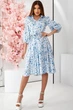 Жіноча шовкова сукня з паском LadyLike 50 Блакитний (ll2228435791449) - изображение 1