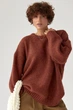 Вільна мохерова кофта - теракотовий цвет, ONE SIZE - изображение 5