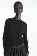 Лонгслів жіночий COS long-sleeved mock-neck t-shirt 1121919009 XS Чорний - изображение 1