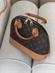 Жіноча сумка Louis Vuitton Alma BB коричневий + бежевий через плечі Луї Віттон Альма MDR - зображення 3