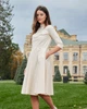 Жіноча сукня міді з горловиною та кишенями LadyLike 44 Молочний (ll2205120011389) - изображение 2
