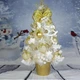 Новогодняя декоративная елка GALA DECOR с лед подсветкой белая хвоя золотой декор 50 см Е5025БЗ - изображение 1