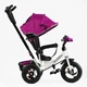 Детский трехколесный велосипед Best Trike 3390 надувные/фара, с USB, пультом, родительской ручкой (Бордовый) - изображение 2