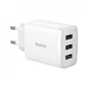 Мережевий зарядний пристрій Baseus Compact 17W / 3.4A 3USB для Apple / Xiaomi White - зображення 1