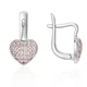 Серьги серебряные Сердце с фианитами Silver Style (241012.10 sku:2300104013547) - изображение 1