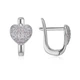 Серьги серебряные Сердце с фианитами Silver Style (241112.10 sku:2300104013936) - изображение 1