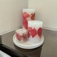 Набор свечей ручной работы декоративные ароматизированные свечи в наборе из 3 шт на подставке с листьями дикой винограды аромат лесные ягоды - изображение 2