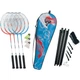 Набор для бадминтона Talbot BADMINTON SET 4-FIGHTER (4 ракетки, 3 волана, сетка, чехол) голубо-красно-белый 449416 - изображение 1
